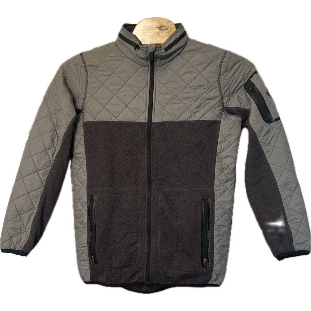 Burton Men Pierce Fleece Dandong Grey Jacket Coat Size‎ Medium Packable Hood